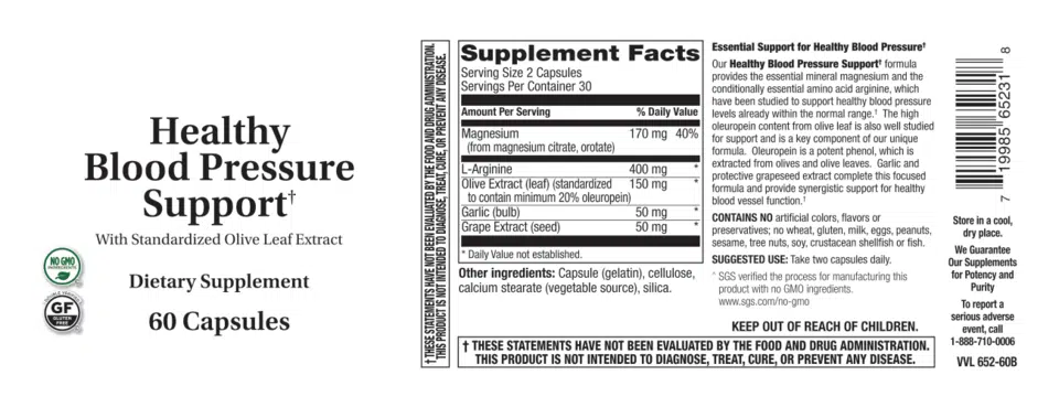 Healthy Blood Pressure Support Caps 60 ct. - Image 2